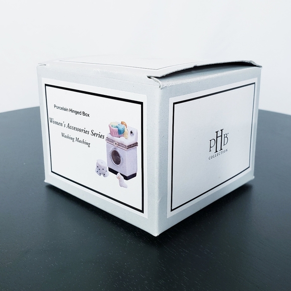 *Last Chance* Washing Machine w/Clothes PHB Porcelain Hinged Box Trinket Midwest - Picture 9 of 13